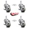Service Caster 3 Inch Gray Polyurethane Swivel 3/8 Inch Threaded Stem Caster Set with Brake SCC SCC-TS20S314-PPUB-TLB-381615-4 - alternate 4